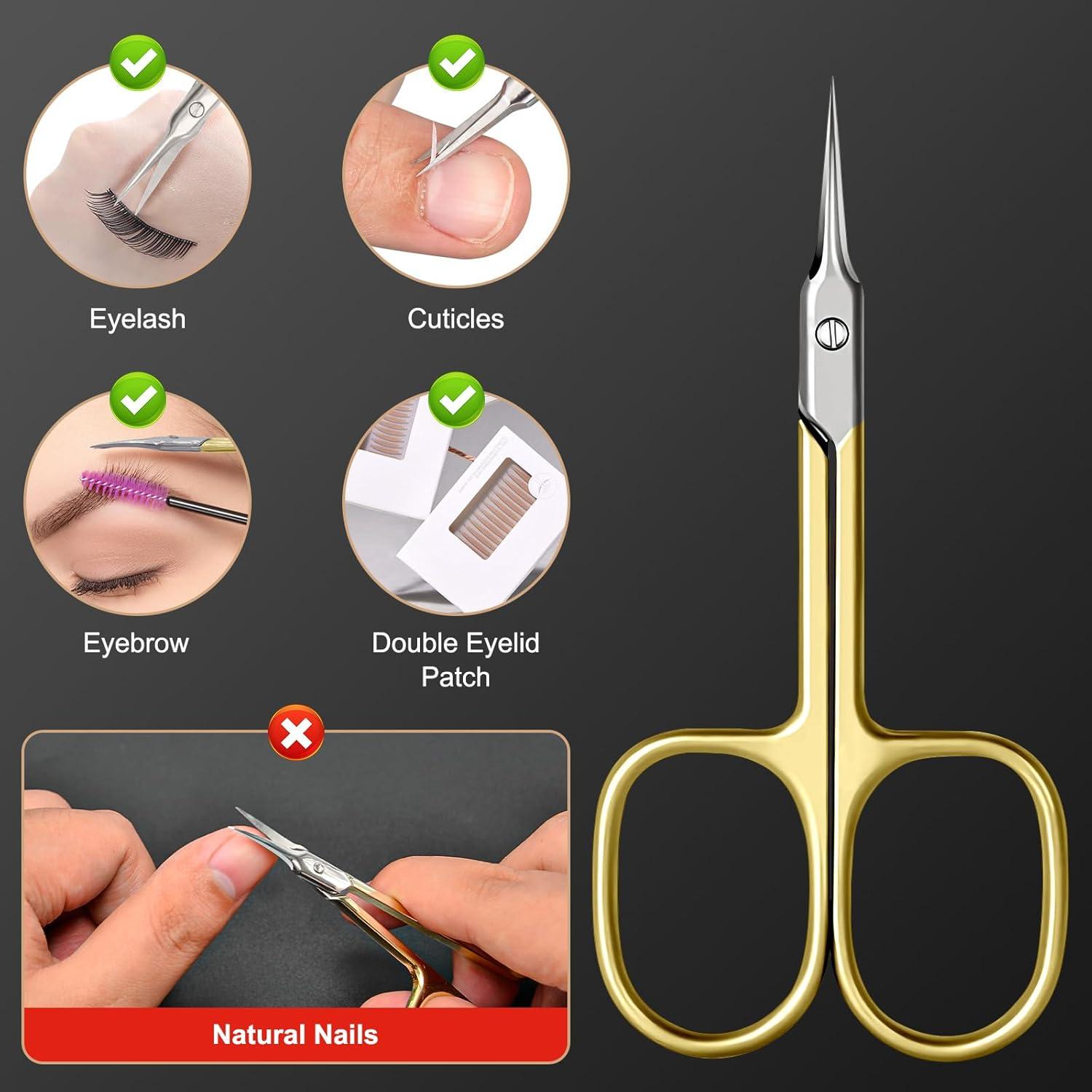 Professionelle Nagelhautschere mit gebogener Spitze aus Edelstahl, extra fein