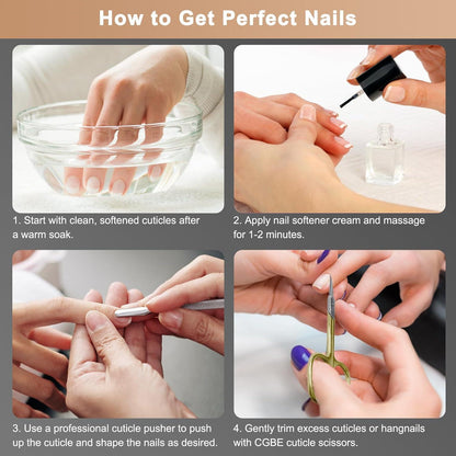 Professionelle Nagelhautschere mit gebogener Spitze aus Edelstahl, extra fein