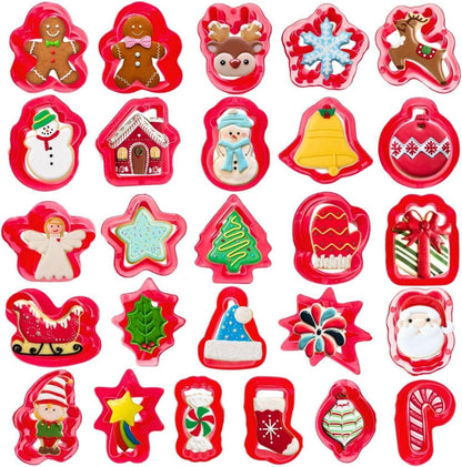 26-teiliges Mini Weihnachts-Ausstechformen Set Kunststoff