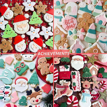Mini Weihnachten Ausstechformen Set 26 Stück Kunststoff Lebkuchenmann Baum Schneemann Rentier Weihnachtsmann Schneeflocke Zuckerstange