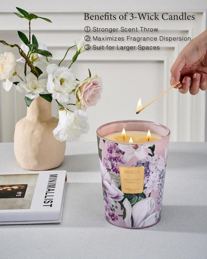 Duftkerze Tuberose 3 Dochte Glas Aromatherapie 990g 150h