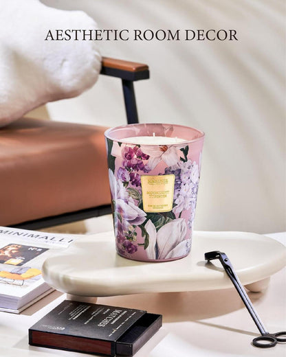 Große Duftkerze Tuberose im Glas 3-Docht Sojawachs Aromatherapie 990g