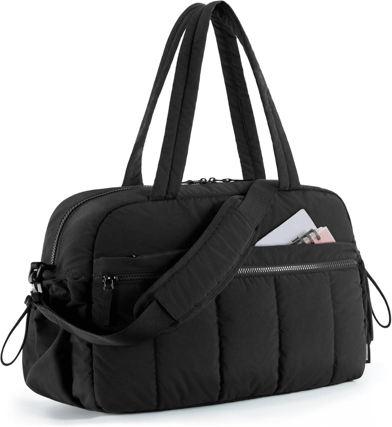 Weekender Reisetasche Sporttasche Damen Schwarz 24l