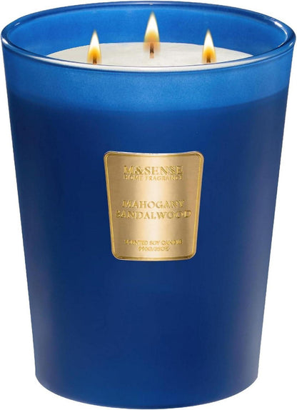 Luxus Duftkerzen im Glas Mahagoni Sandelholz 3 Docht 990g