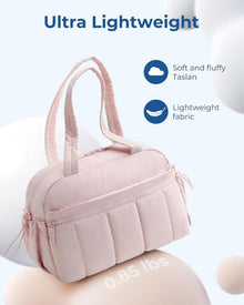 24L bagsmart Puffer Reisetasche Damen Wasserabweisend Rosa
