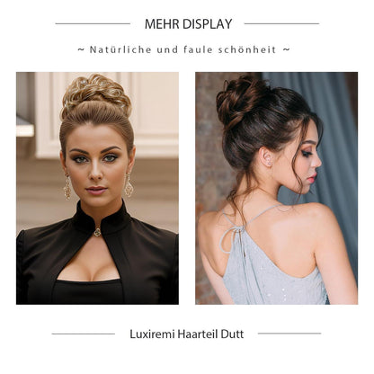 Hellbraun-Blond Dutt Haarteil mit Gummiband