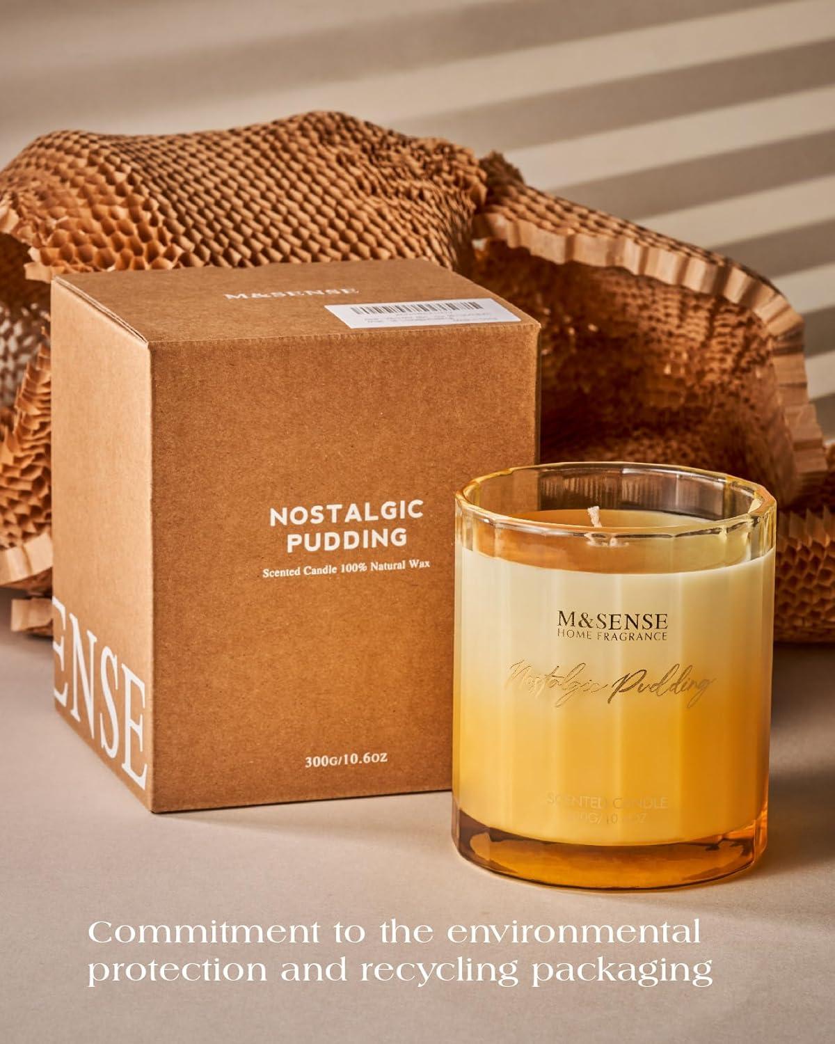 M&SENSE Lavendel Aromatherapiekerze 300g, 60 Std. Brenndauer