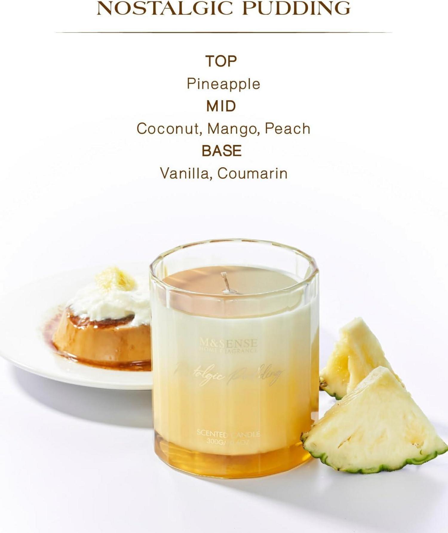 Duftkerze im Glas Pudding Duft 300g 60h Brenndauer