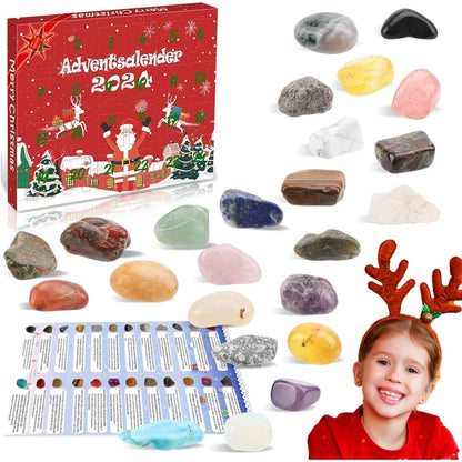 Brezoy Kinder Adventskalender 2024 mit Edelsteinen DIY