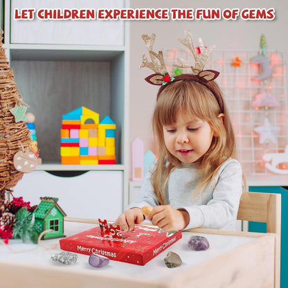 Brezoy Kinder Adventskalender 2024 mit Edelsteinen DIY