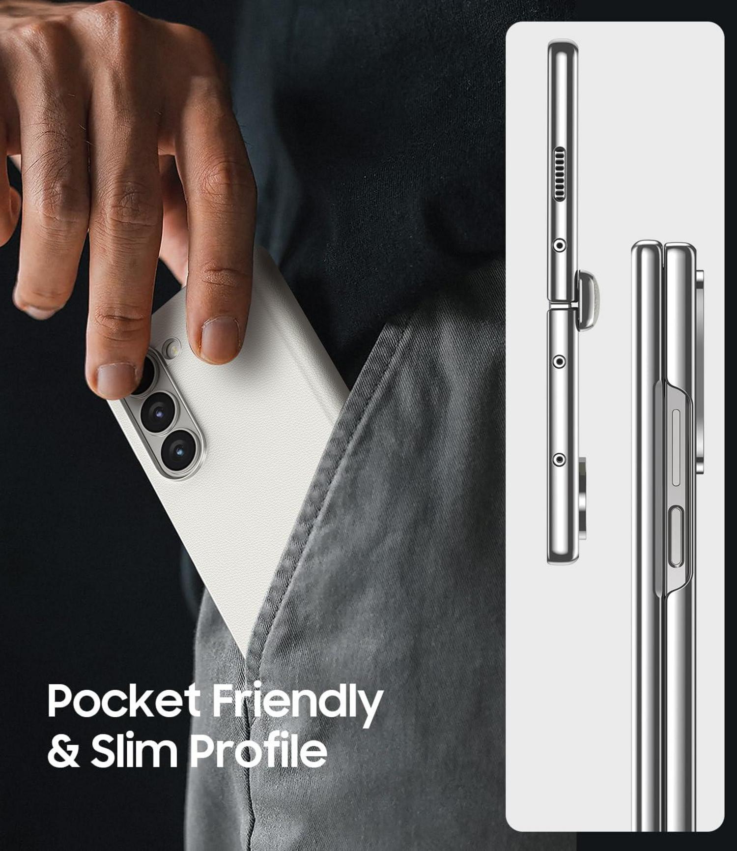 Hülle für Samsung Galaxy Z Fold 6, Magnetischer Scharnier-Schutz, Metallisch