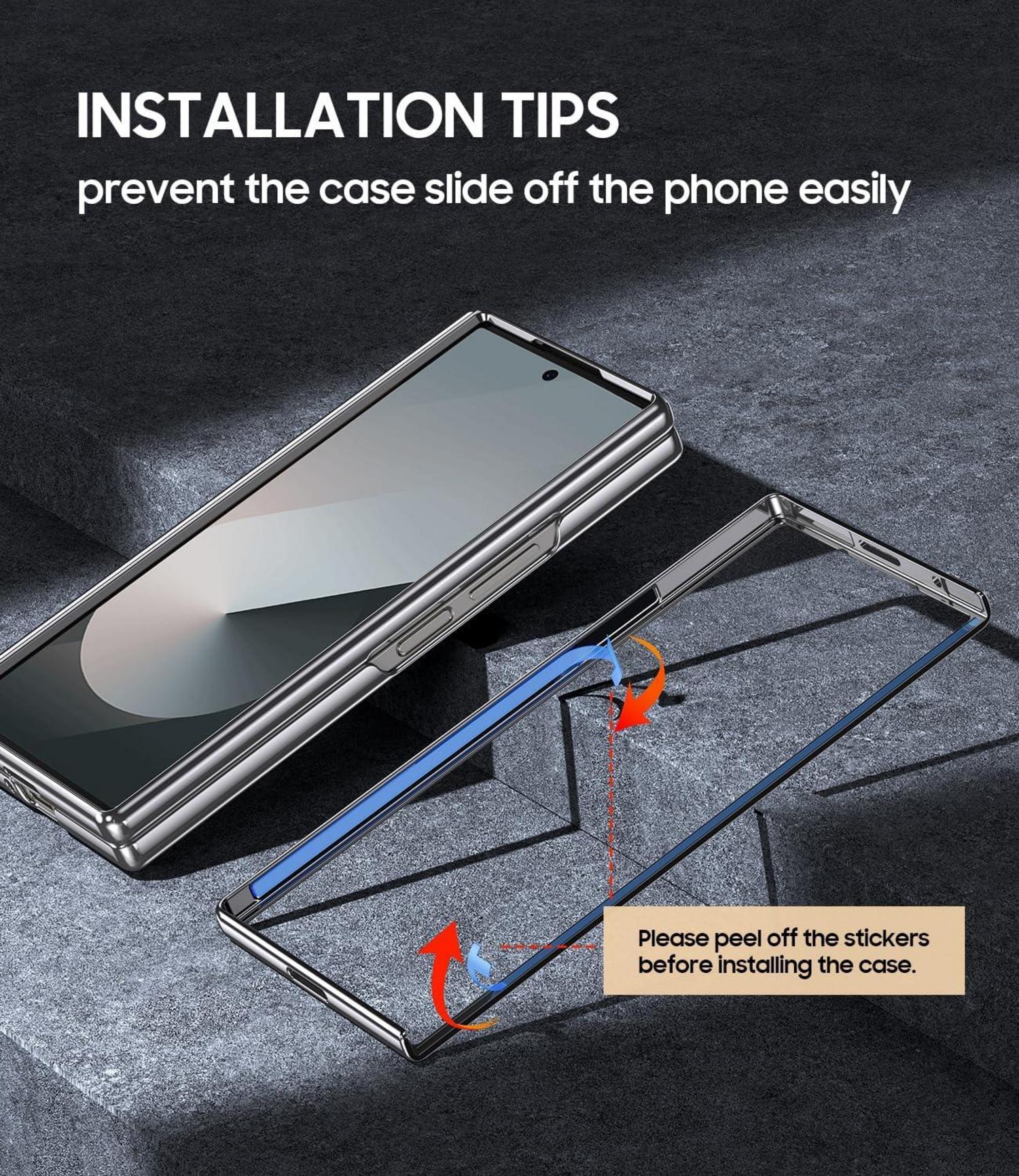 Hülle für Samsung Galaxy Z Fold 6, Magnetischer Scharnier-Schutz, Metallisch
