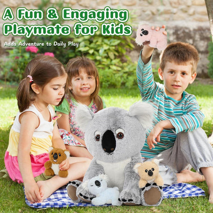 XXL Koala Kuscheltier mit Babys - Weiches Plüschtier für Kinder