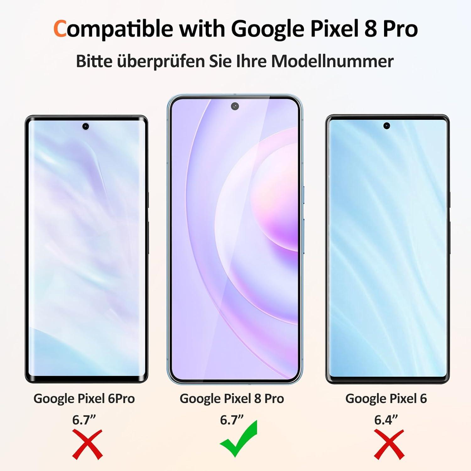 Panzerfolie für Google Pixel 8 Pro Displayschutz 2 Stück