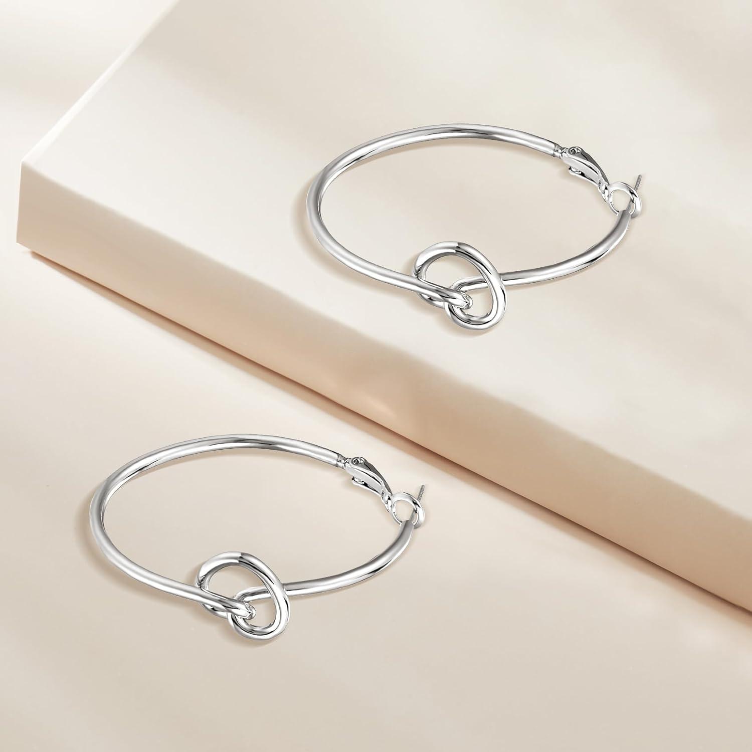 925 Sterling Silber Hypoallergene Herz Creolen 40mm