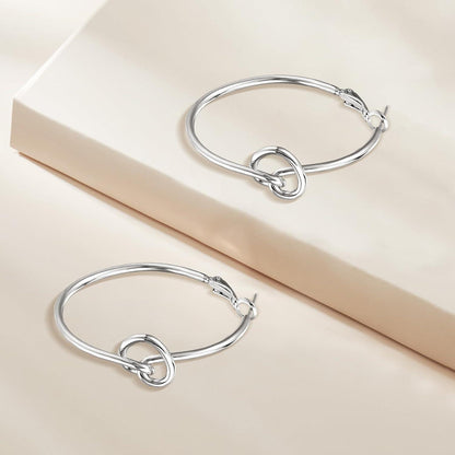 925 Sterling Silber Hypoallergene Herz Creolen 40mm