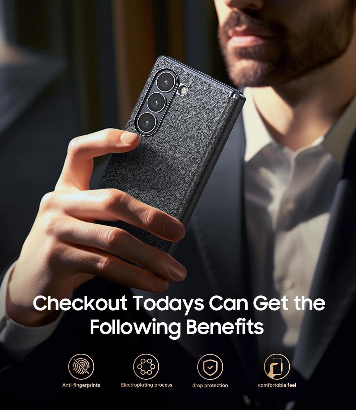 Schwarze Magnetische Hülle für Samsung Galaxy Z Fold 6
