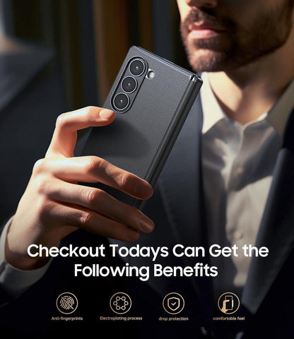 Schwarze Magnetische Hülle für Samsung Galaxy Z Fold 6