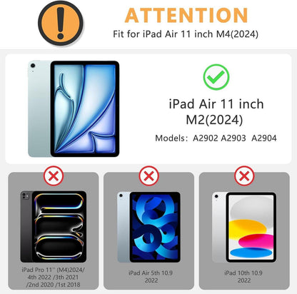 OMOTON iPad Air 11 Zoll M2 (2024) Panzer Schutz Glas, 2 Stück Display Anti-Bläschen