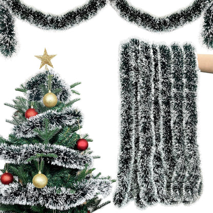 Weihnachtsgirlande 10m Grün Weiß Tannengirlande Künstlich Outdoor