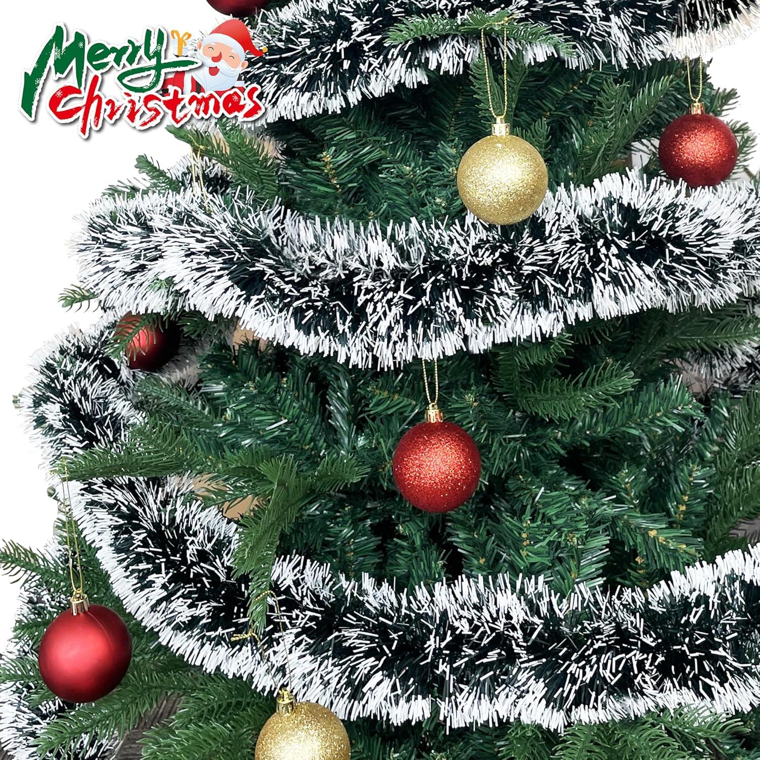 Weihnachtsgirlande 10m Grün Weiß Tannengirlande Künstlich Outdoor