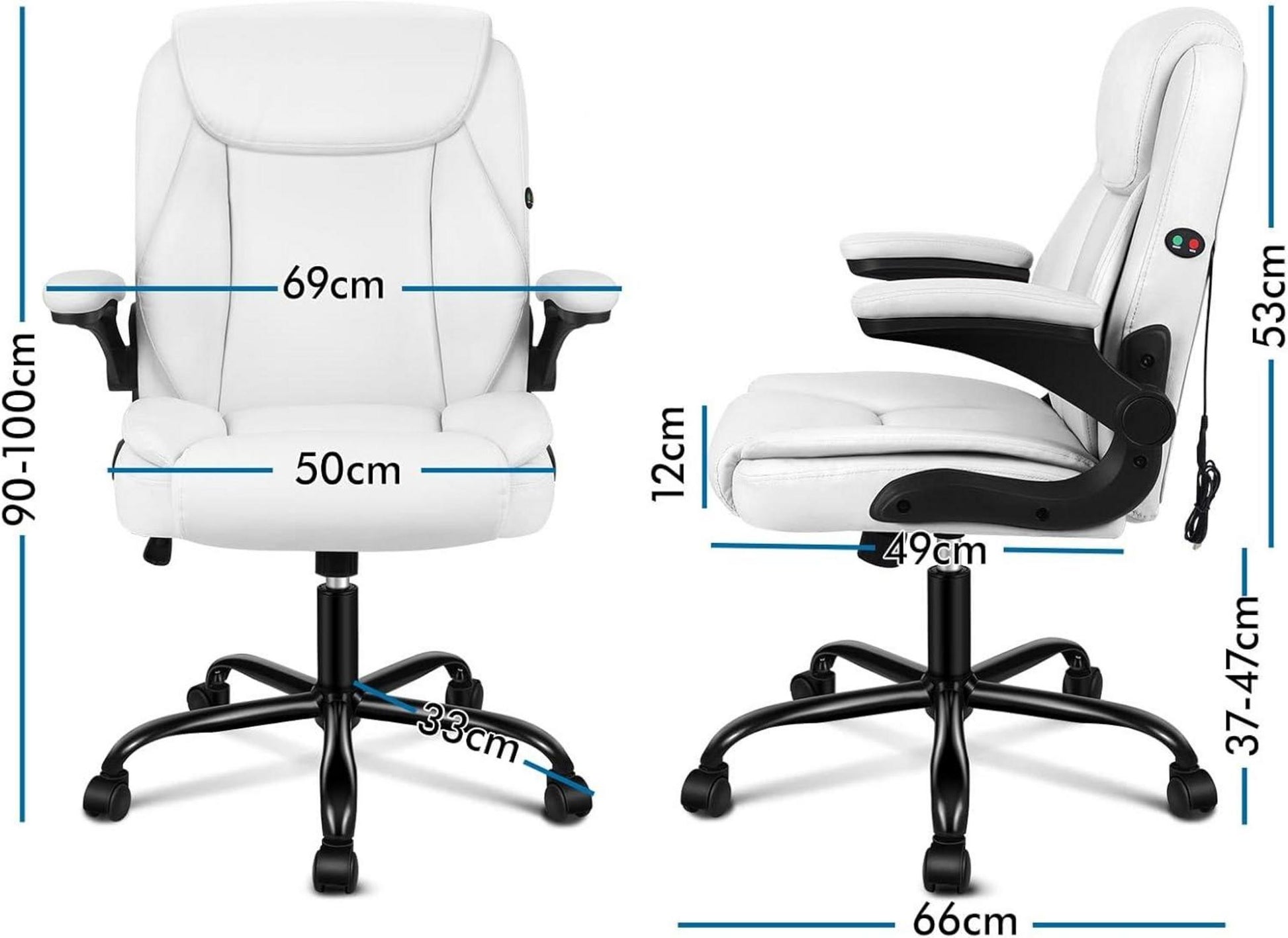 Ergonomischer Massage Bürostuhl mit Klappbarer Armlehne und