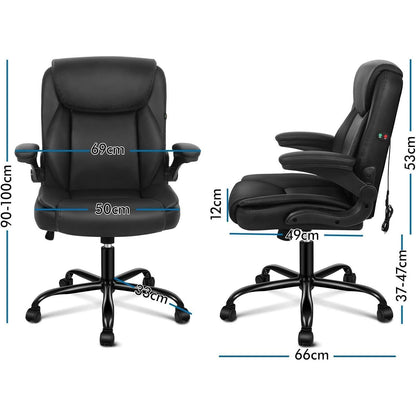 ALFORDSON Massage-BüRostuhl Pu-Leder 150kg Schwarz Ergo