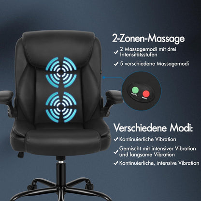 ALFORDSON Massage-BüRostuhl Pu-Leder 150kg Schwarz Ergo