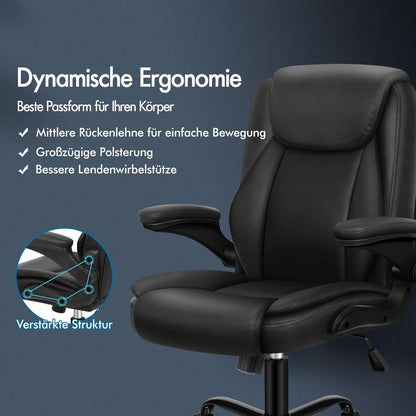 ALFORDSON Massage-BüRostuhl Pu-Leder 150kg Schwarz Ergo