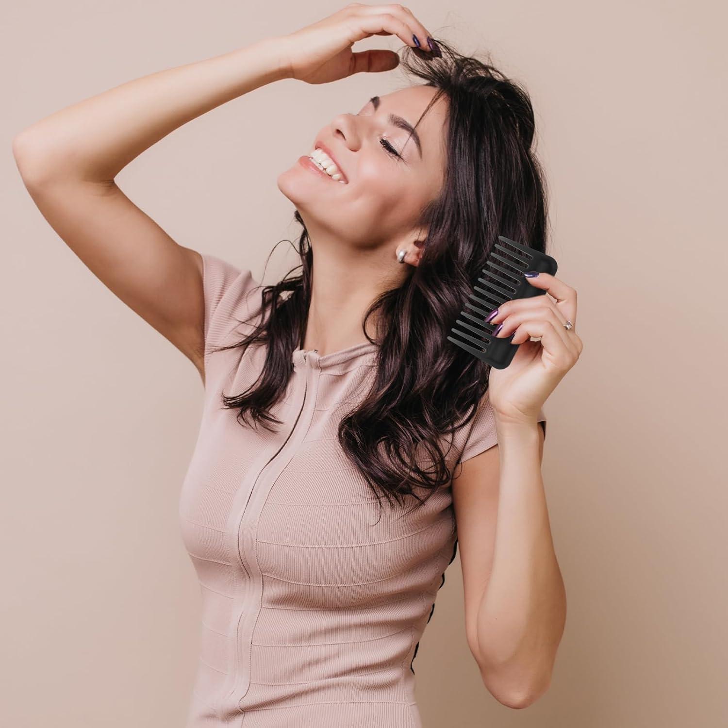 2er Set Breite Lockenkämme Grobzahnung Afro Haare Frauen Styling - Antistatisch