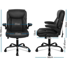 ALFORDSON Ergonomischer Massage Bürostuhl Schwarz PU-Leder