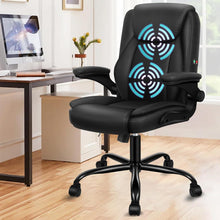 Ergonomischer Massage Bürostuhl Mid Back Schwarz PU-Leder 150kg