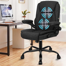 Ergonomischer Massage Bürostuhl Mid Back Schwarz Leinenstoff 150kg