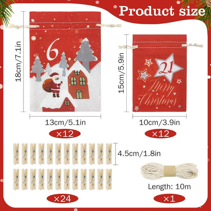 Adventskalender Säckchen Selbst Befüllen 24 Stoffbeutel 2