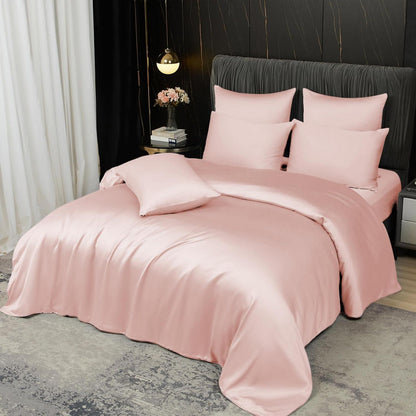 Bambus Bettwäsche Set Rosa 200x220 cm + 2 Kissenbezüge
