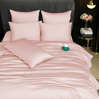 Bambus Bettwäsche Set Rosa 200x220 cm + 2 Kissenbezüge