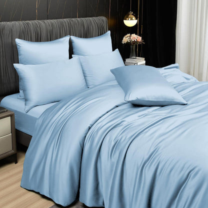 Bambus Bettwäsche 220x240 cm – Kühlend & Atmungsaktiv, Himmelblau