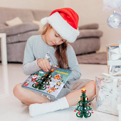 LEMESO Mini Weihnachtsbaum aus Holz - 3D Adventskalender