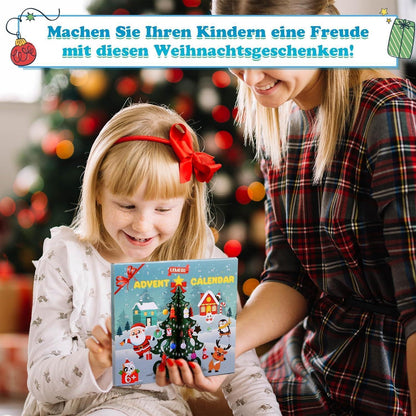 LEMESO Mini Weihnachtsbaum aus Holz - 3D Adventskalender