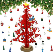 Mini Weihnachtsbaum aus Holz mit hängender Dekoration 3D DIY