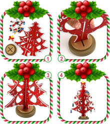 LEMESO Mini Weihnachtsbaum aus Holz - 3D Adventskalender