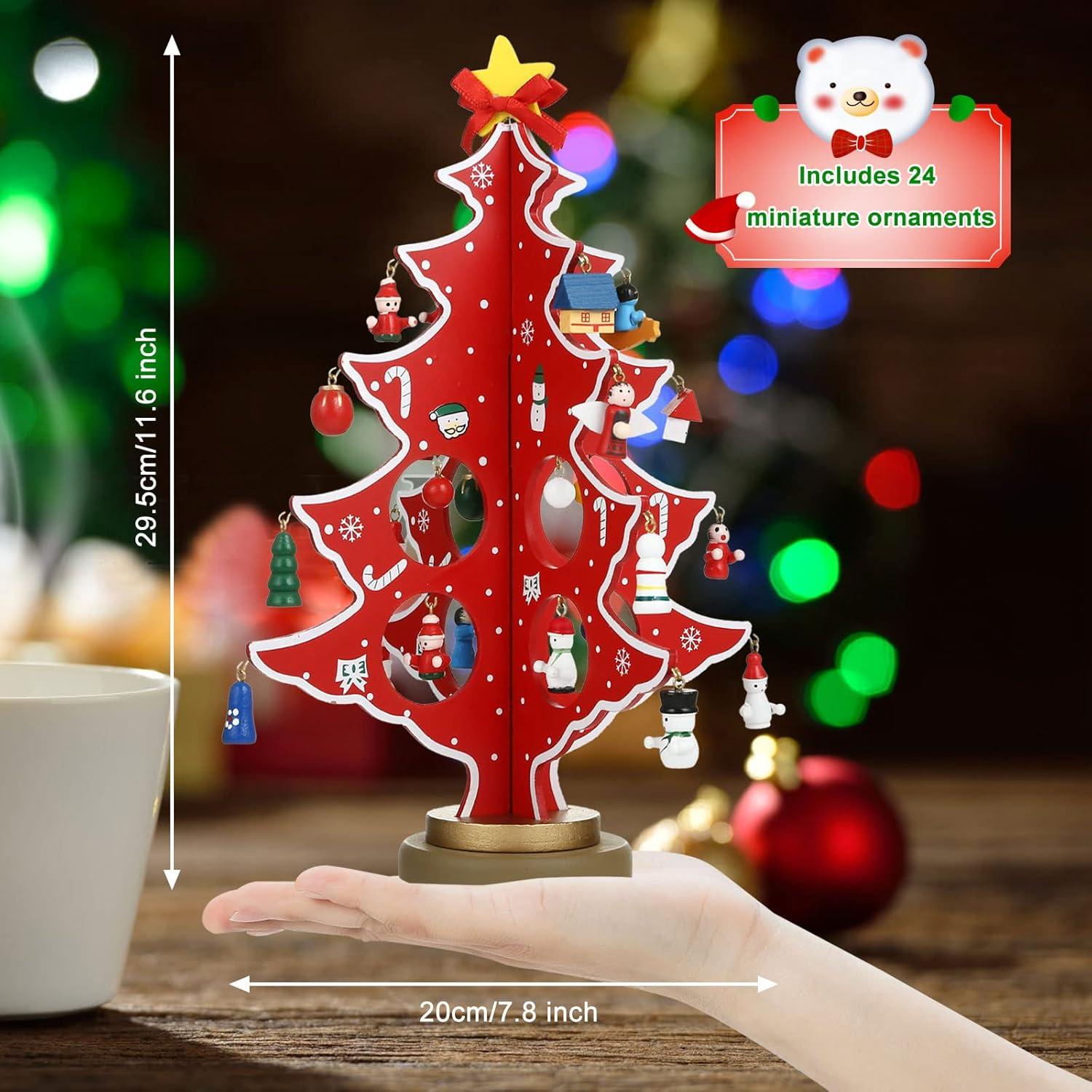 Mini Weihnachtsbaum Holz Weihnachtsdeko DIY Spielzeug Geschenk für