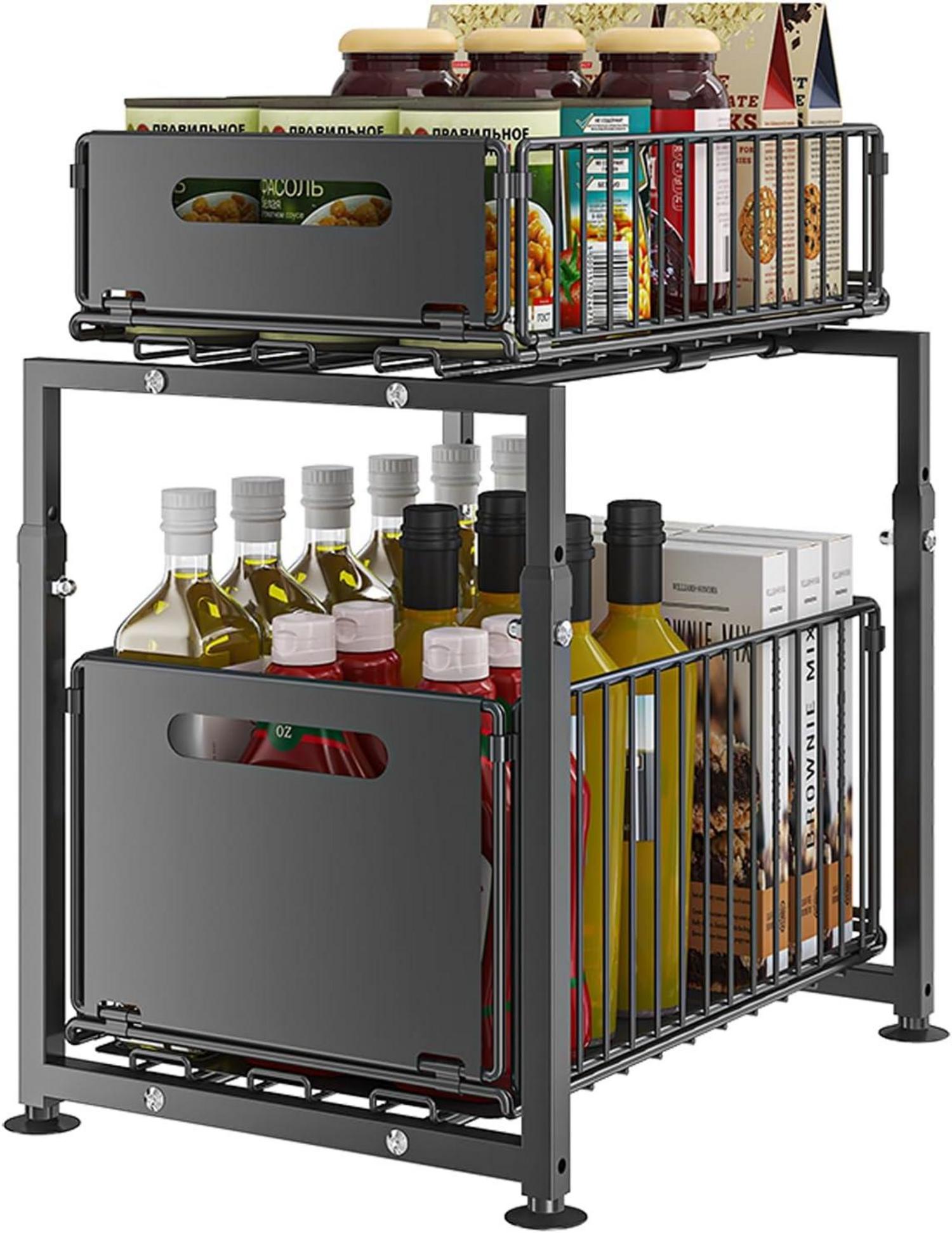 Unterschrank Organizer 2 Etagen Metall für Badezimmer & Küche