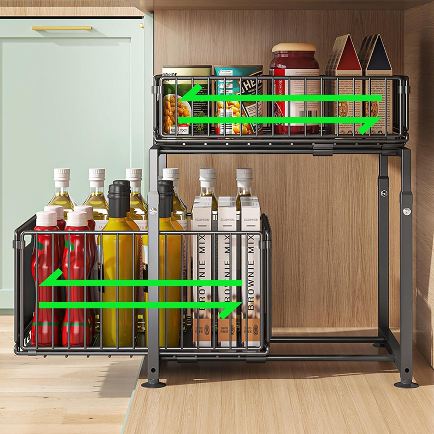 Unterschrank Organizer 2 Etagen Metall für Badezimmer & Küche