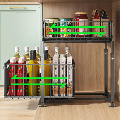 Unterschrank Organizer 2 Etagen Metall für Badezimmer & Küche