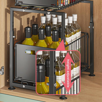 Unterschrank Organizer mit 2 Etagen für Küchenschrank, Badezimmer und