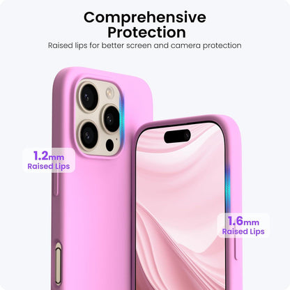 ORNARTO iPhone 16 Pro Hülle Silikon - Kratzfeste Schutzhülle 6,3 Zoll - Kirschblüten Rosa
