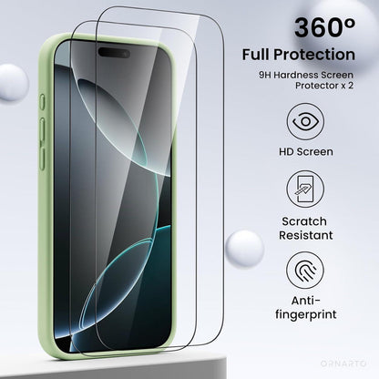 Schutzhülle für iPhone 16 Pro Max - Flüssiges Silikon, 2 Schutzfolien