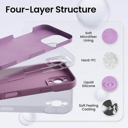 ORNARTO iPhone 16 Pro Max Hülle Silikon Kameraschutz 2 Schutzfolien 6.9 Zoll Lila Flieder