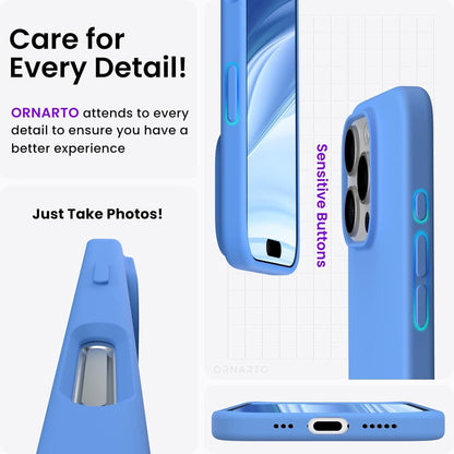 ORNARTO iPhone 16 Pro Hülle Silikon 6,3 Zoll flüssiges Silikon Kratzfeste